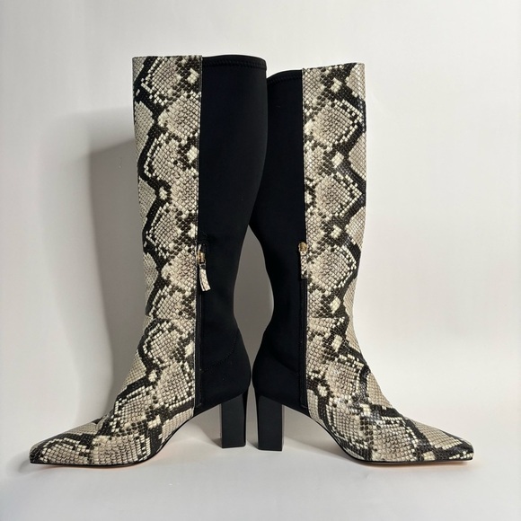 Good American The Statement Mix Knee High Boot Python Leather Size 11 - Picture 3 of 9